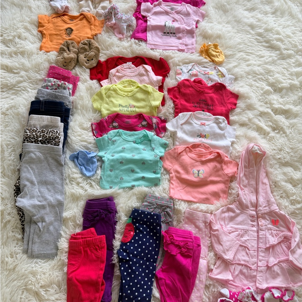 Mixed Baby Girl Clothing Lot - Pastels & Brights